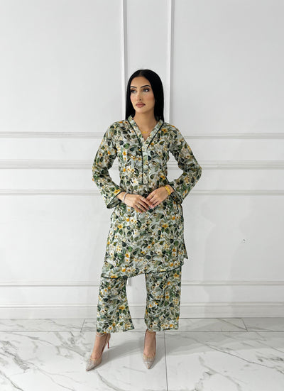 BUT-114 - Green- S.Prints Printed Lawn Co-ords - Memsaab Online