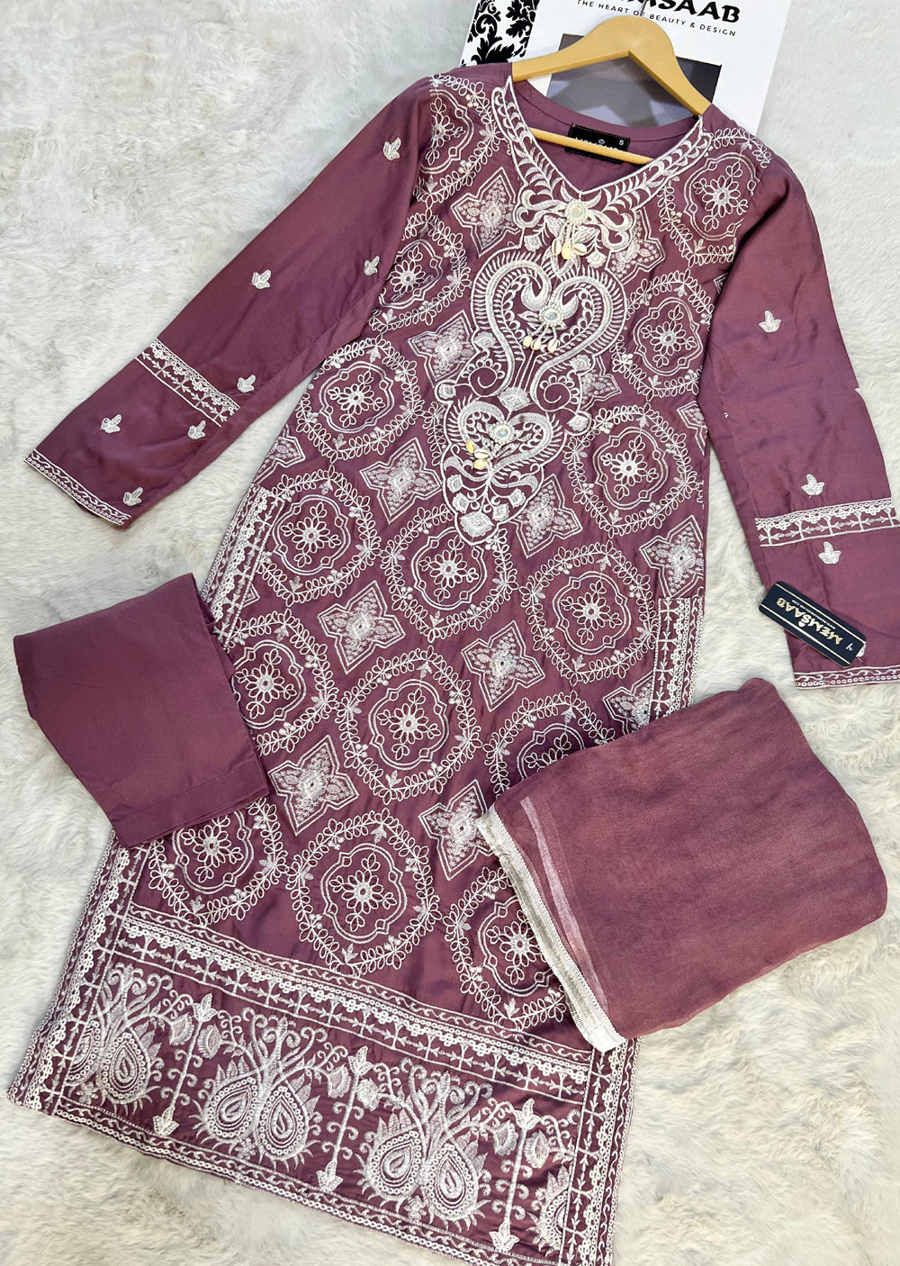 HK276 Isya - Pink Linen Oufit - Memsaab Online