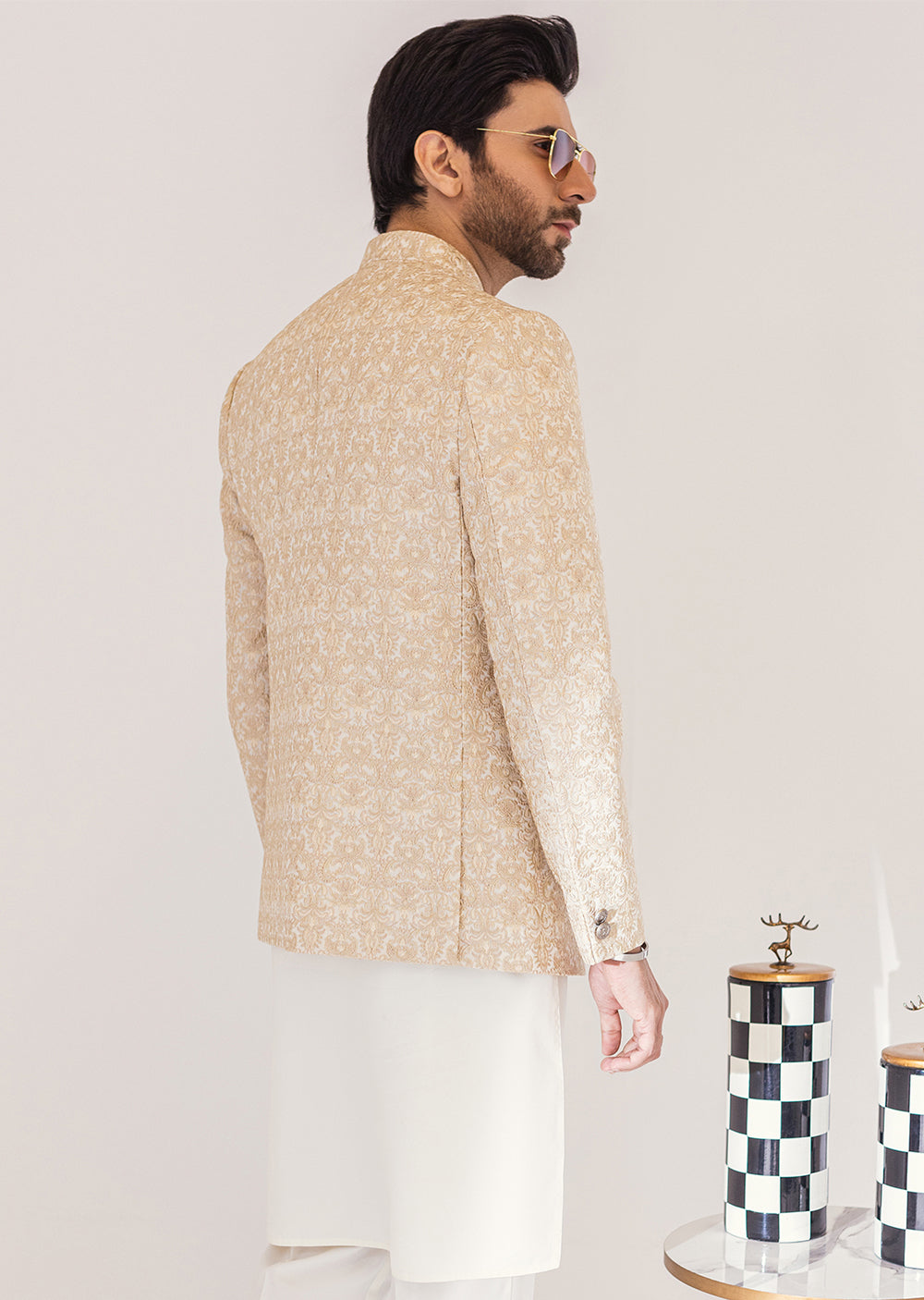 PC-376 - Light Gold - Mens Maysori Prince Coat - Memsaab Online