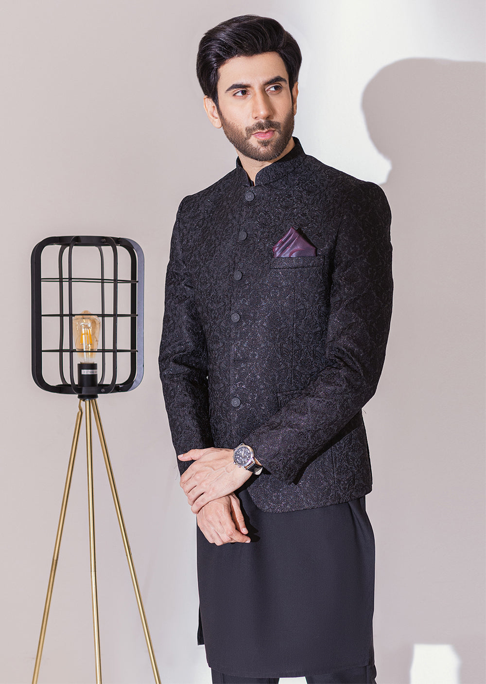 PC-377 - Black - Mens Maysori Prince Coat - Memsaab Online