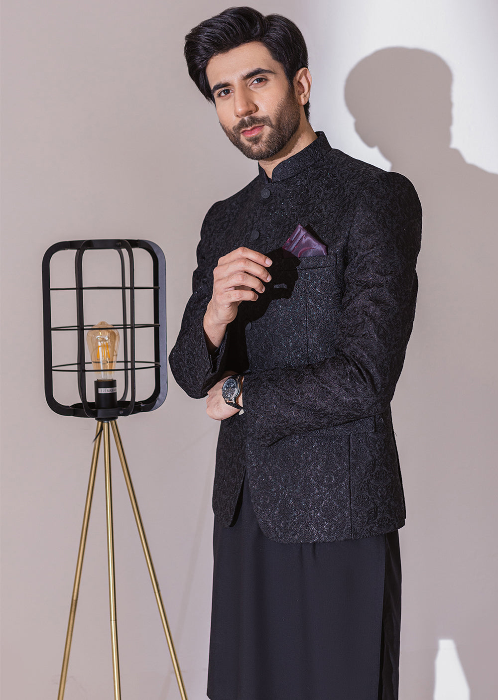 PC-377 - Black - Mens Maysori Prince Coat - Memsaab Online