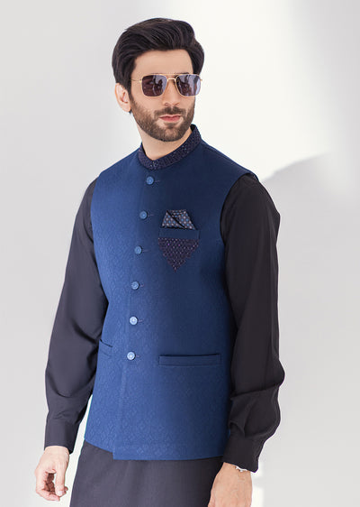 W-1978 - Navy - Mens Fancy Waist Coat 2024 - Memsaab Online