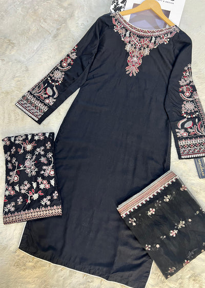 HK279 - KASHF - Black Linen Oufit - Memsaab Online