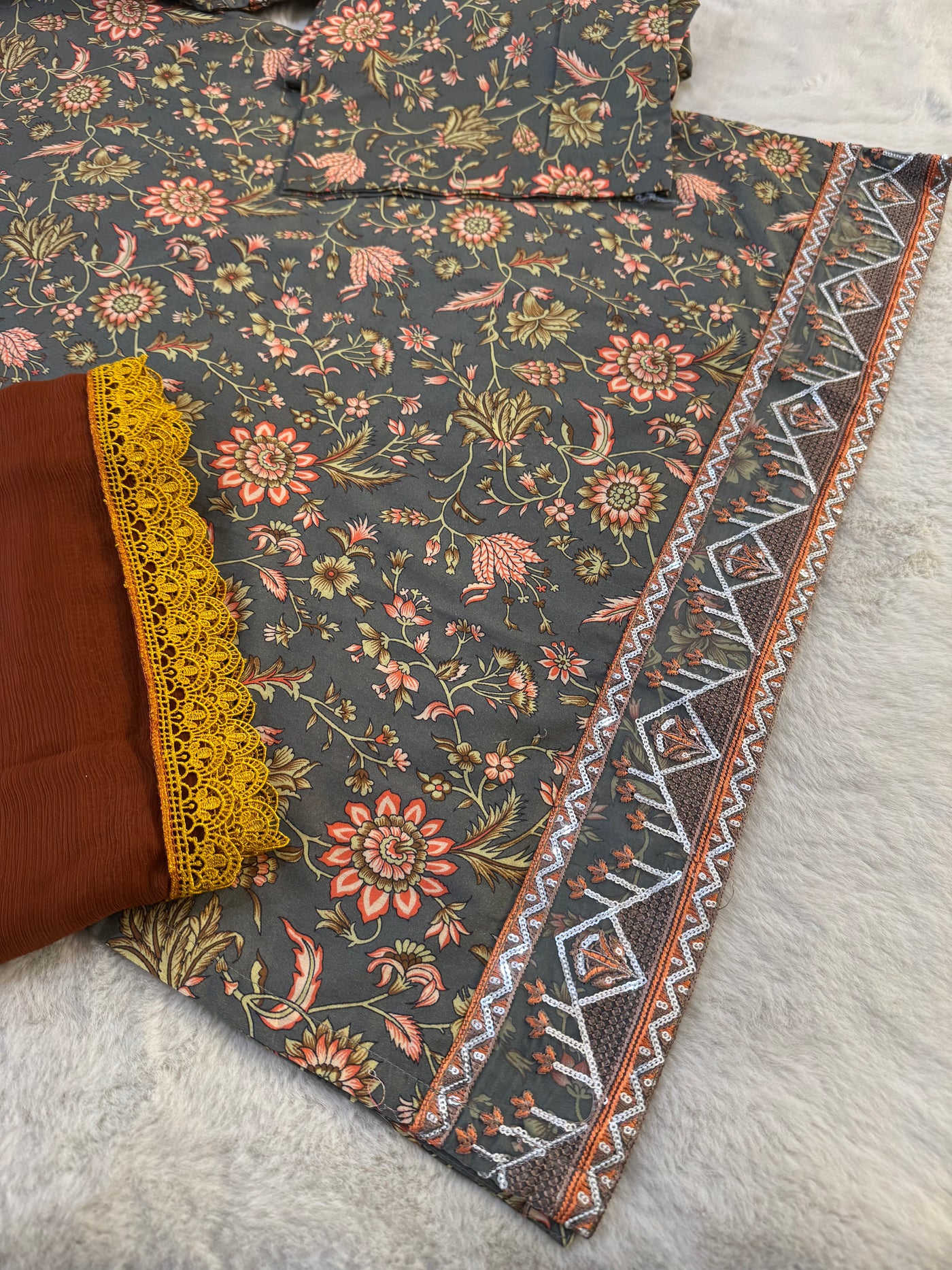 HER-505 - Heeras Readymade Lawn Suit - Memsaab Online