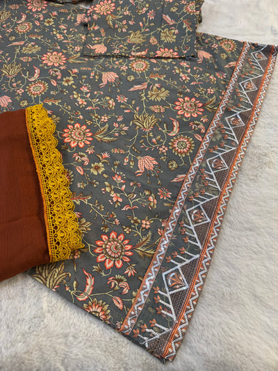 HER-505 - Heeras Readymade Lawn Suit - Memsaab Online