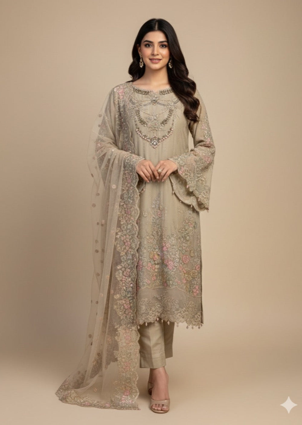 AL-4356 Readymade Chiffon Allys Formal suit 2025 - Memsaab Online