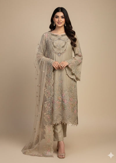 AL-4356 Readymade Chiffon Allys Formal suit 2025 - Memsaab Online