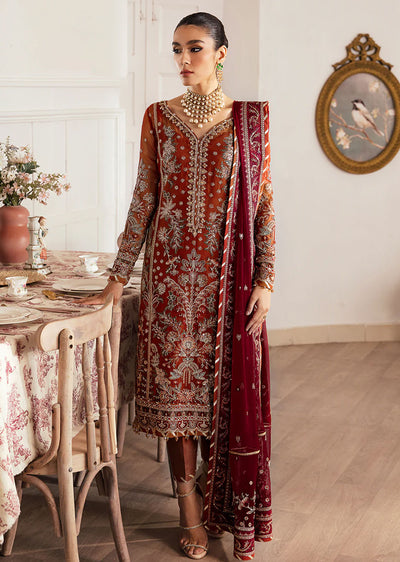 Laira - Readymade Embroidered Chiffon Suit - Memsaab Online