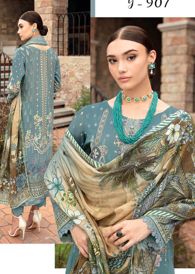 Y-907-R - Readymade - Riwayat by Ramsha Luxury Lawn Vol 09 - Memsaab Online