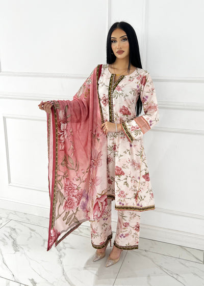 BUT-124- Readymade linen Printed suit 2025 - Memsaab Online