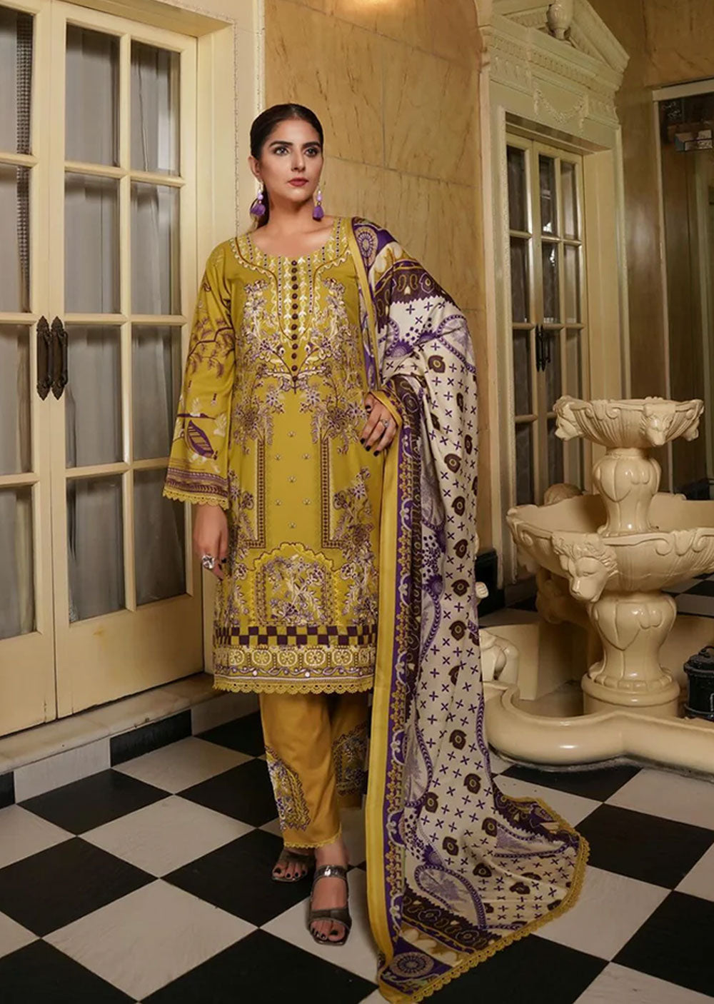 MS-TR-07 - Readymade - Munira Khubsurat Dhanak Collection 2024 - Memsaab Online