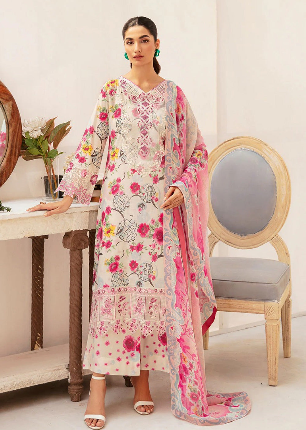 N-707 - Unstitched - Rangrez by Ramsha Luxury Lawn Vol 07 - Memsaab Online