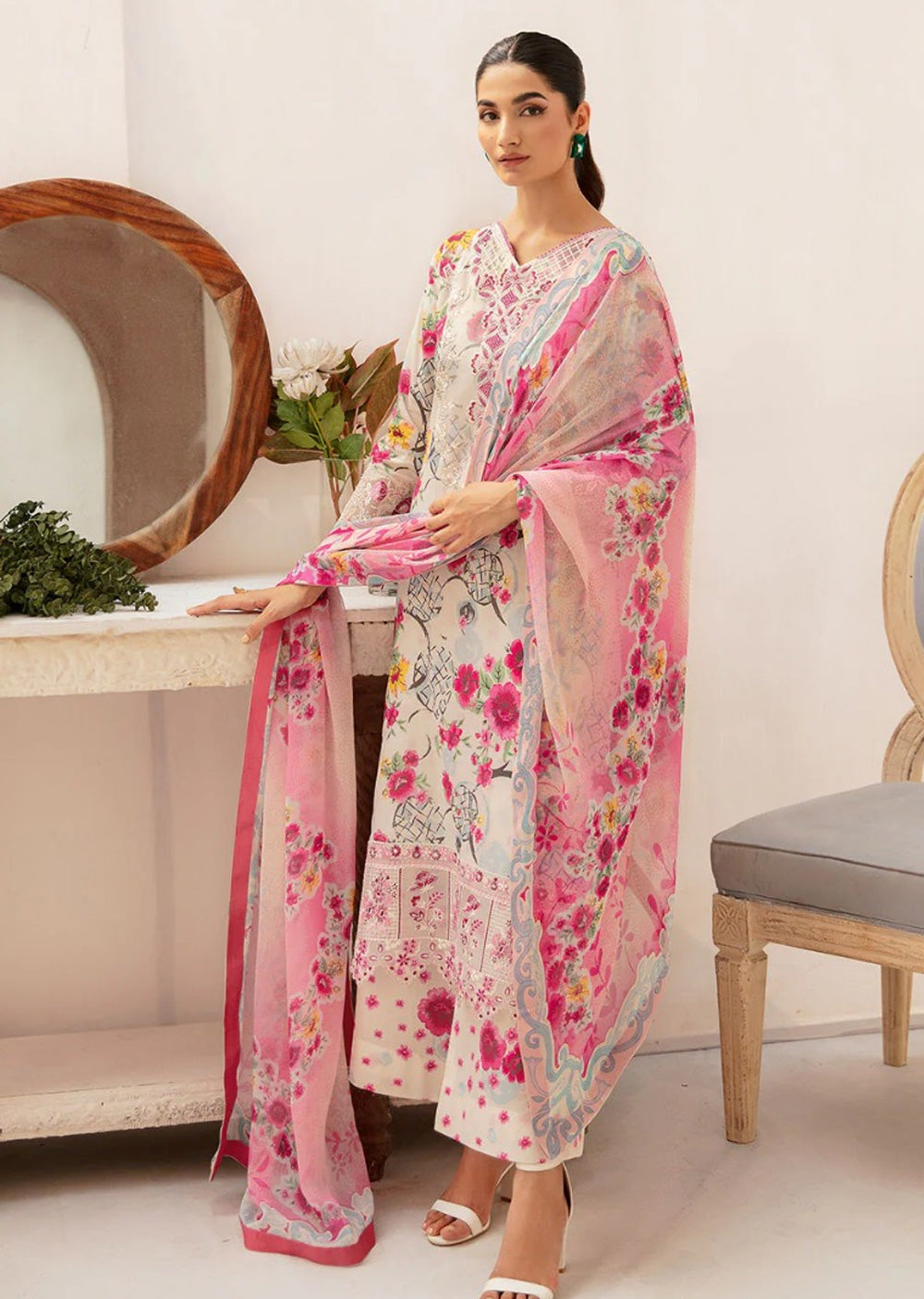 N-707 - Unstitched - Rangrez by Ramsha Luxury Lawn Vol 07 - Memsaab Online