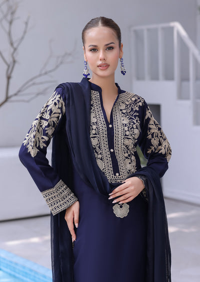 HK333 - Readymade China stone linen Outfit 2025 - Memsaab Online