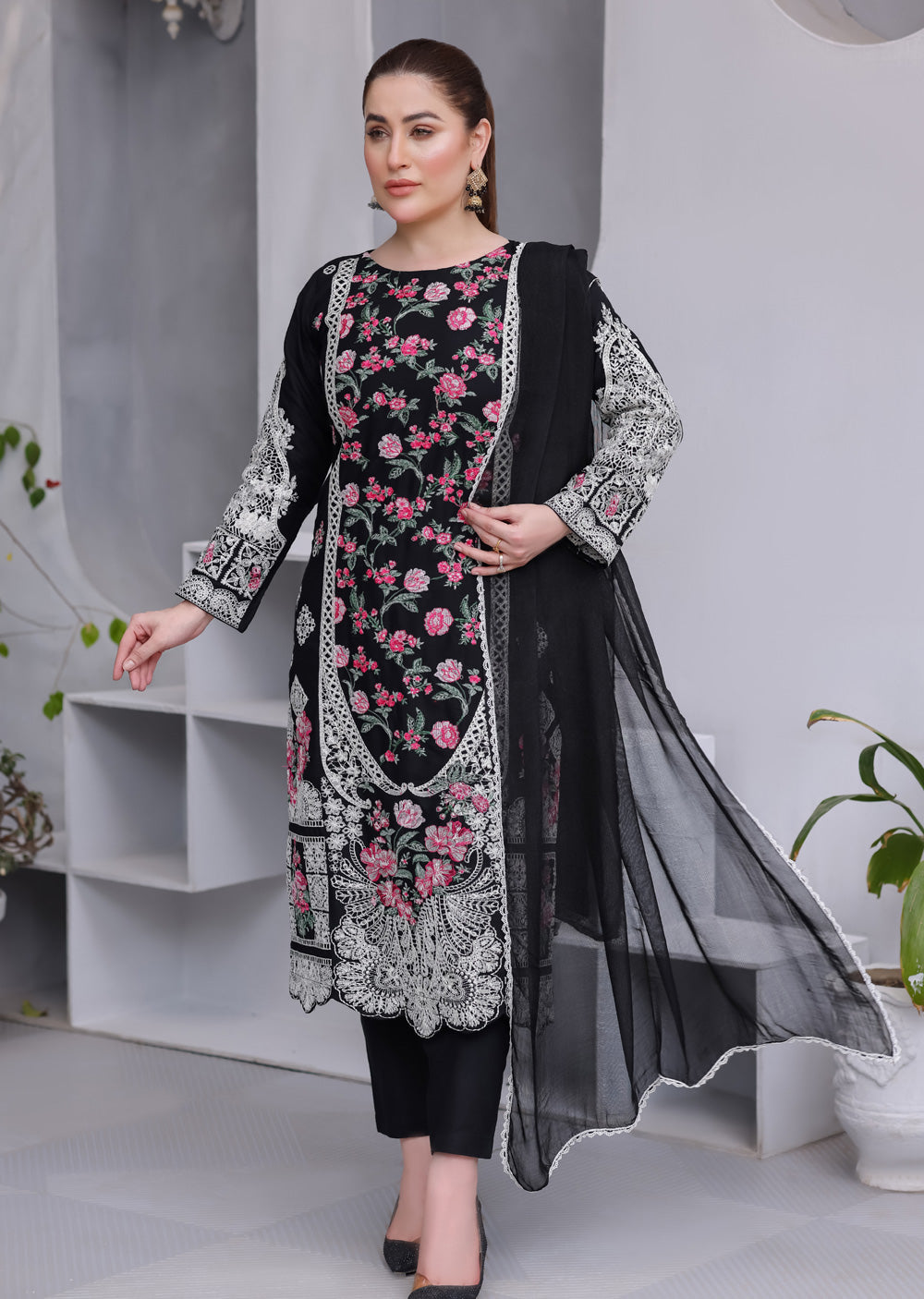 HK330 - Readymade Linen Outfit Outfit 2025 - Memsaab Online