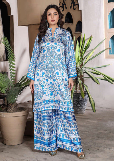 SMRF-07 - White - Readymade - Silk Suit 2025 - Memsaab Online