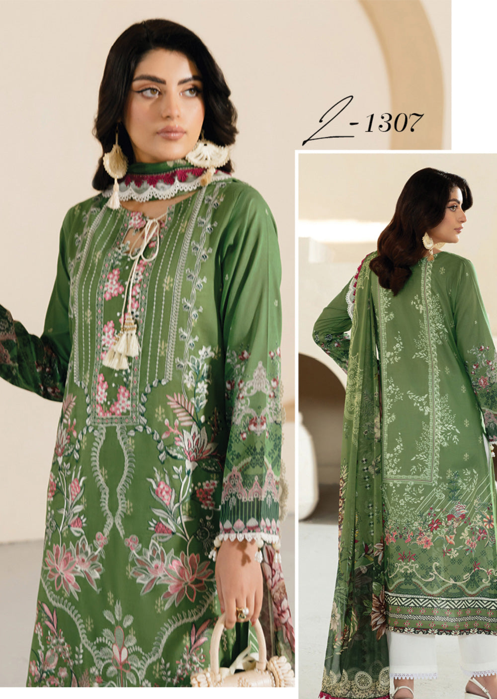 RMSHO-07 - Unstitched - Ramsha Mashaal Luxury Lawn Vol 13 - Memsaab Online