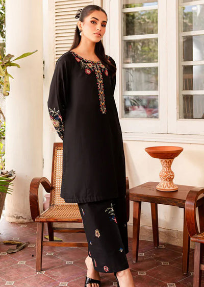 ANI105 Black readymade 2 Piece Cotton Suit - Memsaab Online