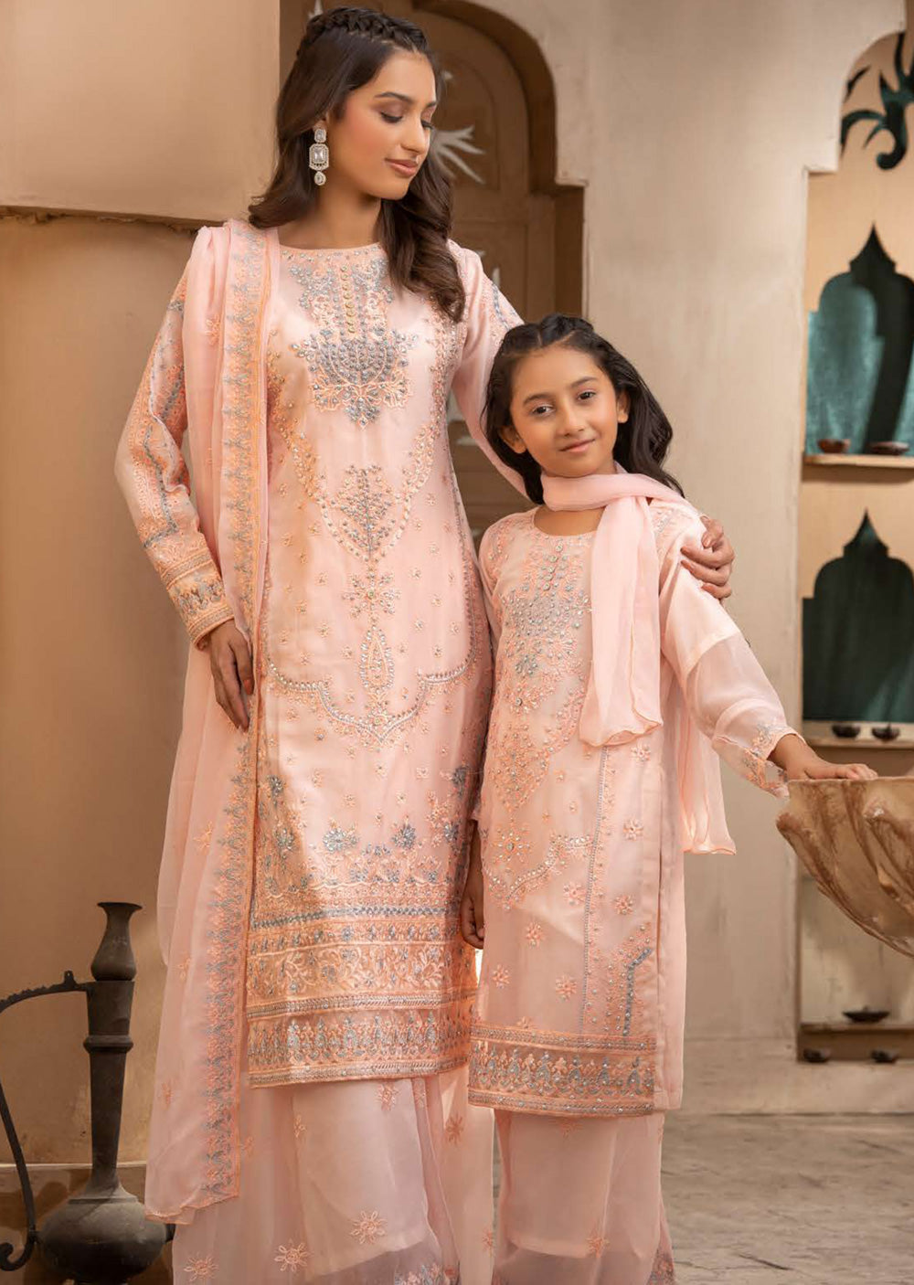 RGZ7102 - RANGZ Chiffon Mother and Daughter Suit - Memsaab Online