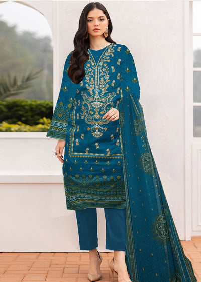 D-1259 - Unstitched Lawn Outfit 2025 - Memsaab Online