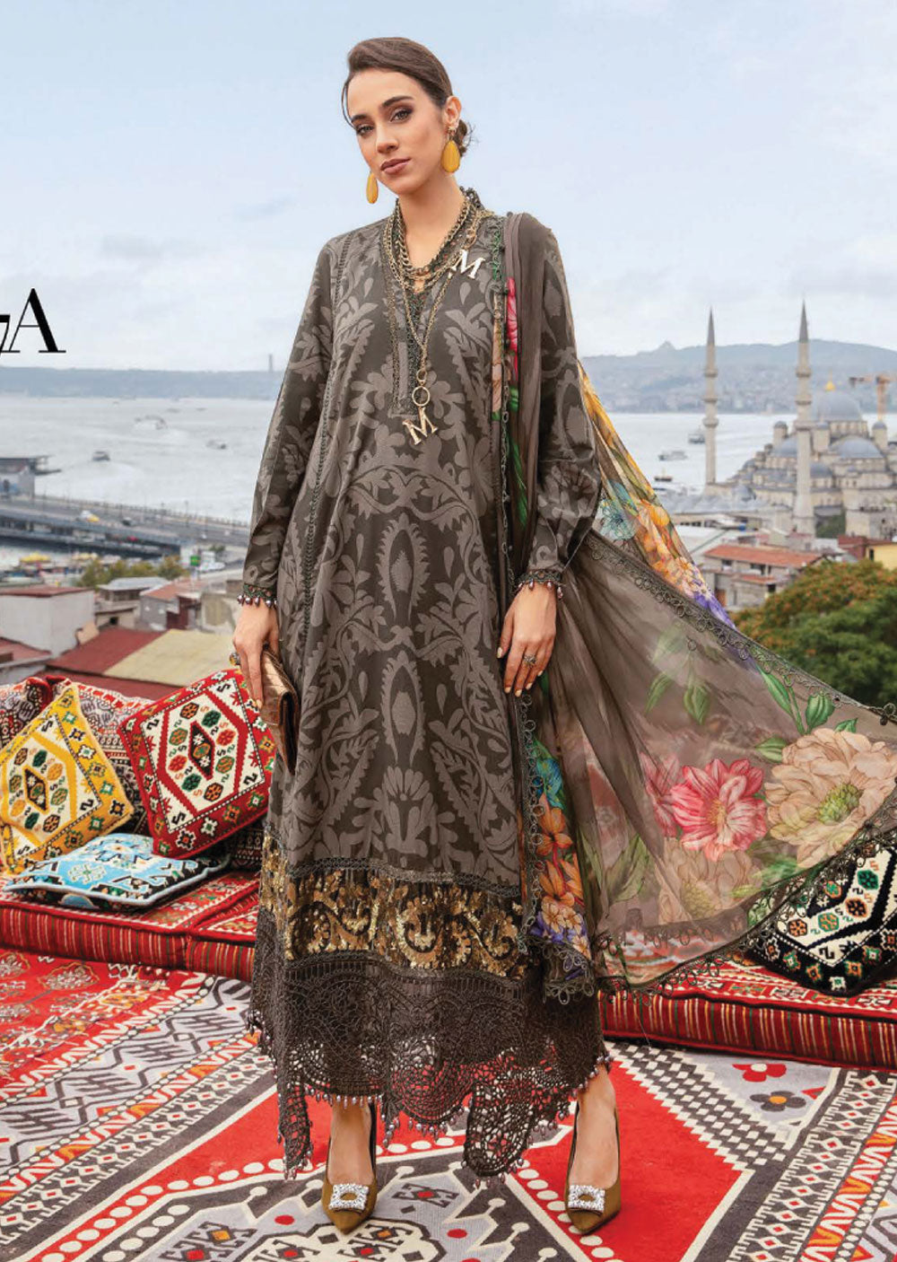 MPT-2407-A - Unstitched - Maria B MPRINTS Collection 2024 - Memsaab Online