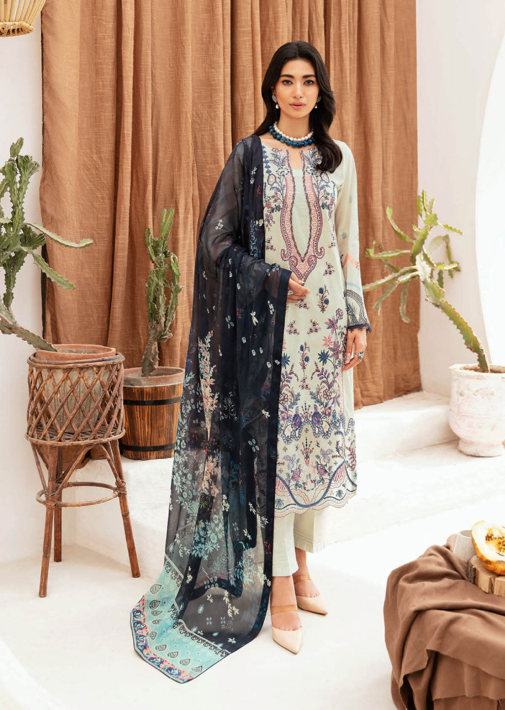 Z-1107 - Unstitched - Ramsha Mashaal Luxury Lawn Vol 11 2024 - Memsaab Online