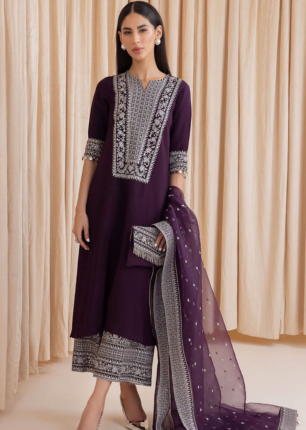 UR-7007 - Readymade - Embroidered Suit by Jazmin 2024 - Memsaab Online