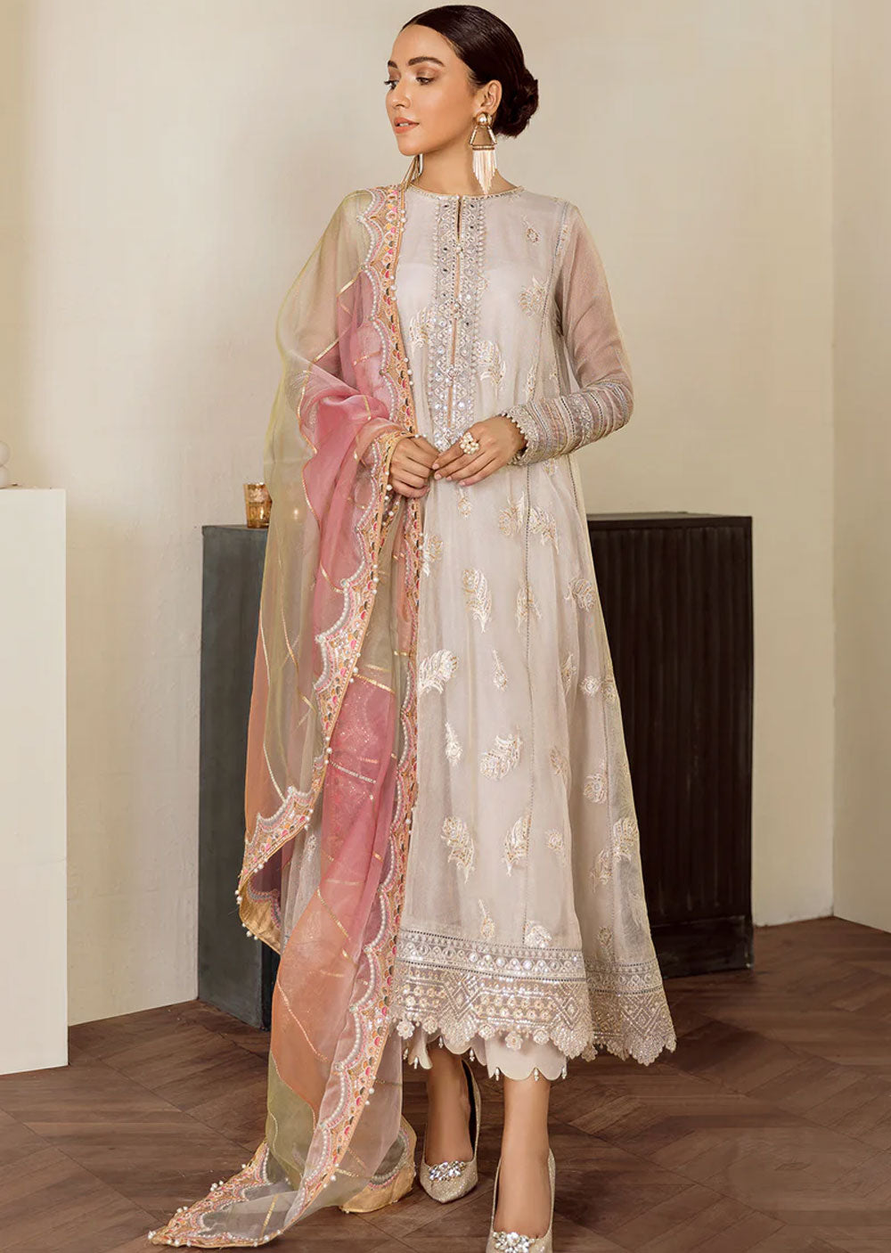 UF-D438 - Readymade - Baroque Embroidered Masoori Suit 2024 - Memsaab Online