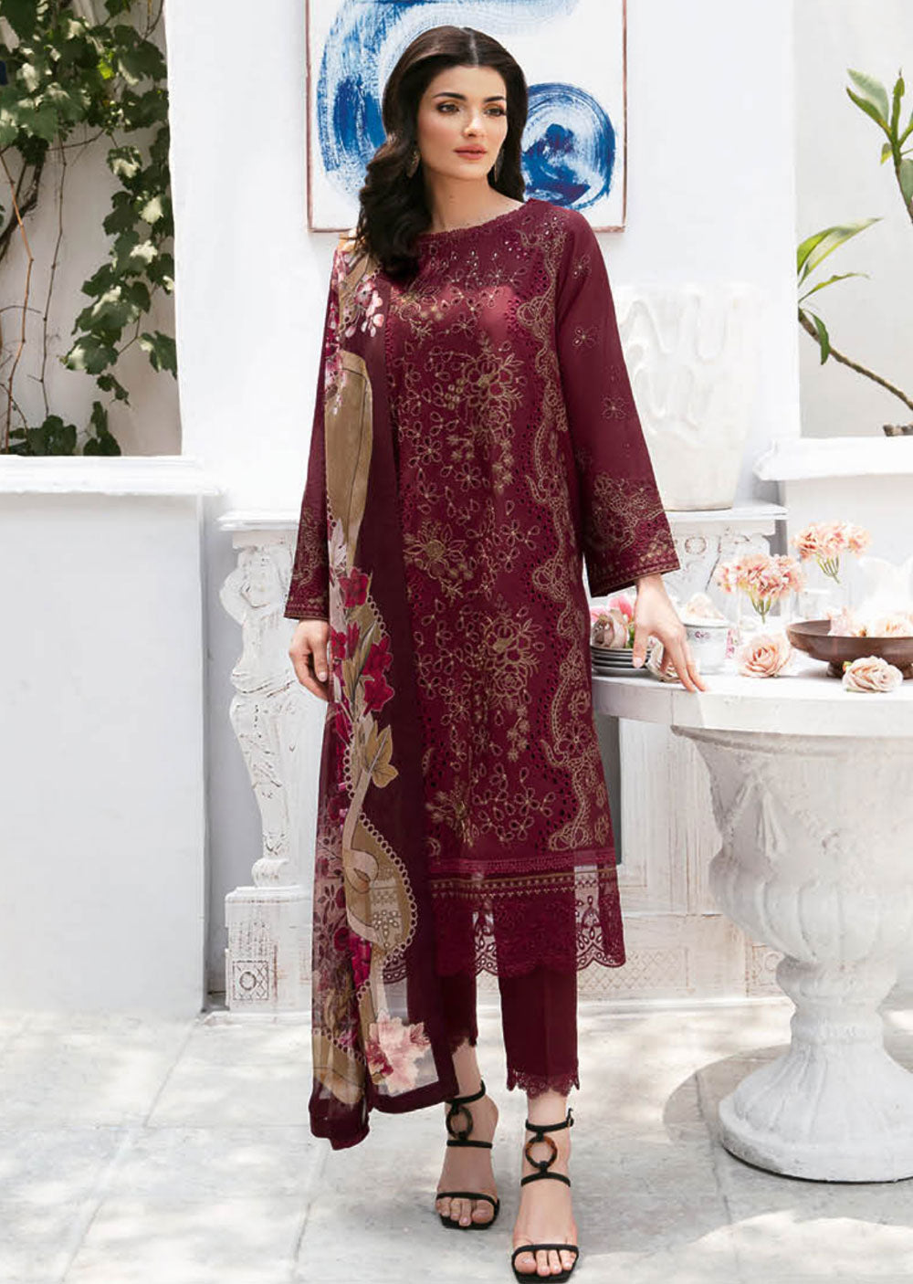 Z-907 - Unstitched - Ramsha Andaaz Luxury Lawn Vol 9 2024 - Memsaab Online