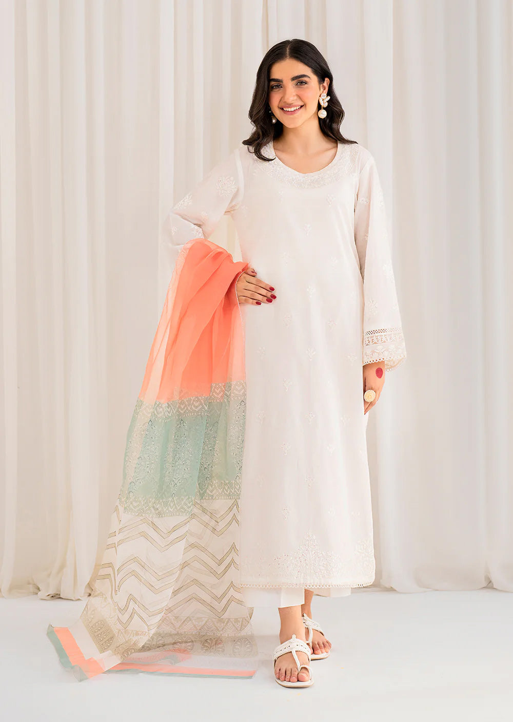 Blissful Blush - Readymade 3 Piece Cotton Suit - Memsaab Online