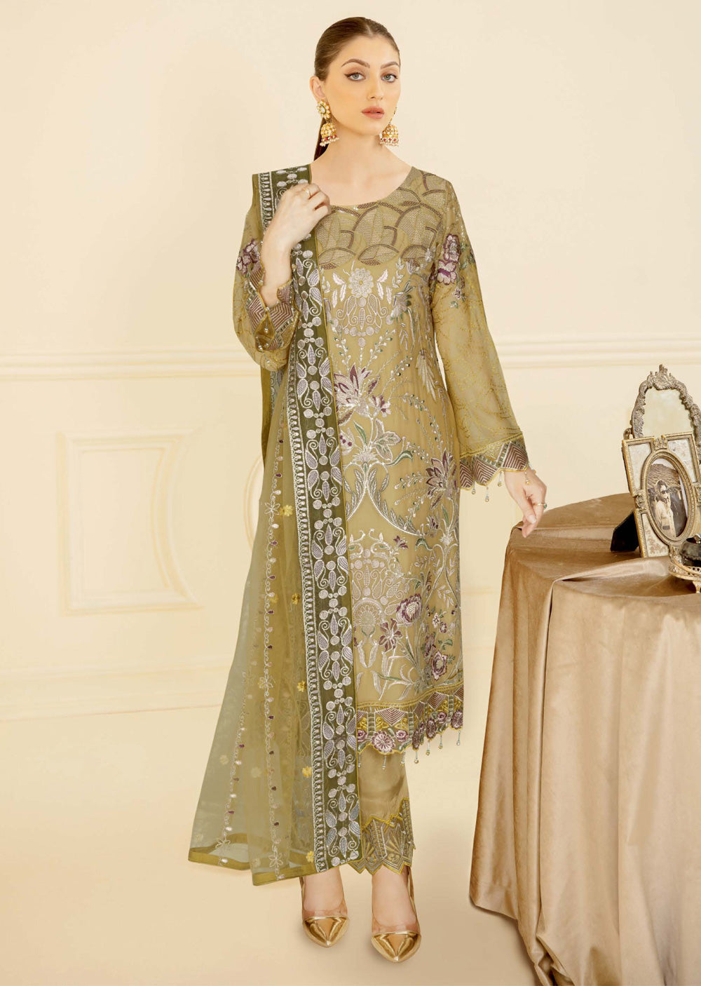 N-407-R - Readymade - Ramsha Nayab Weightless Chiffon Vol 4 2024 - Memsaab Online