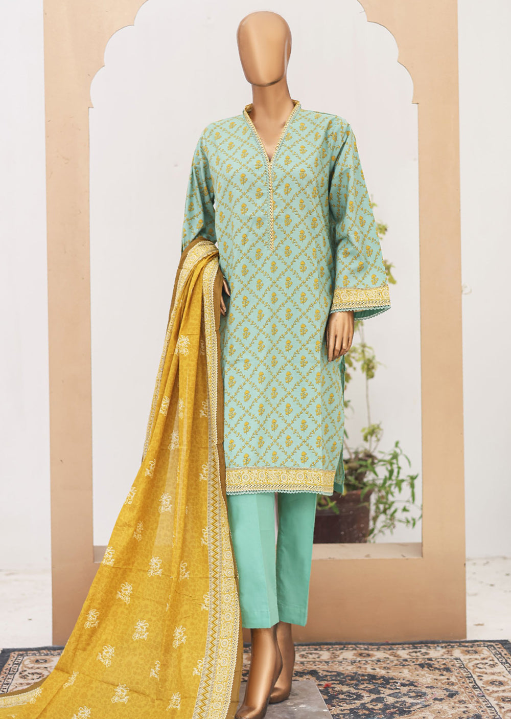 BNS-107 Bin Saeed Printed Cotton Lawn Suits 2024 - Memsaab Online