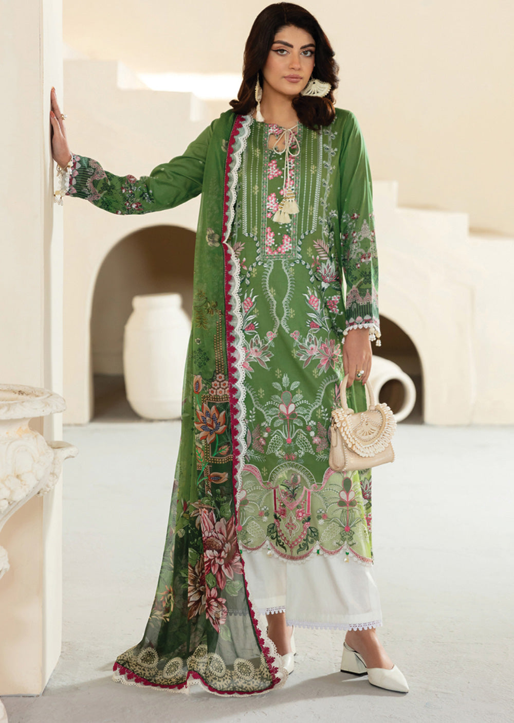 RMSHO-07 - Unstitched - Ramsha Mashaal Luxury Lawn Vol 13 - Memsaab Online