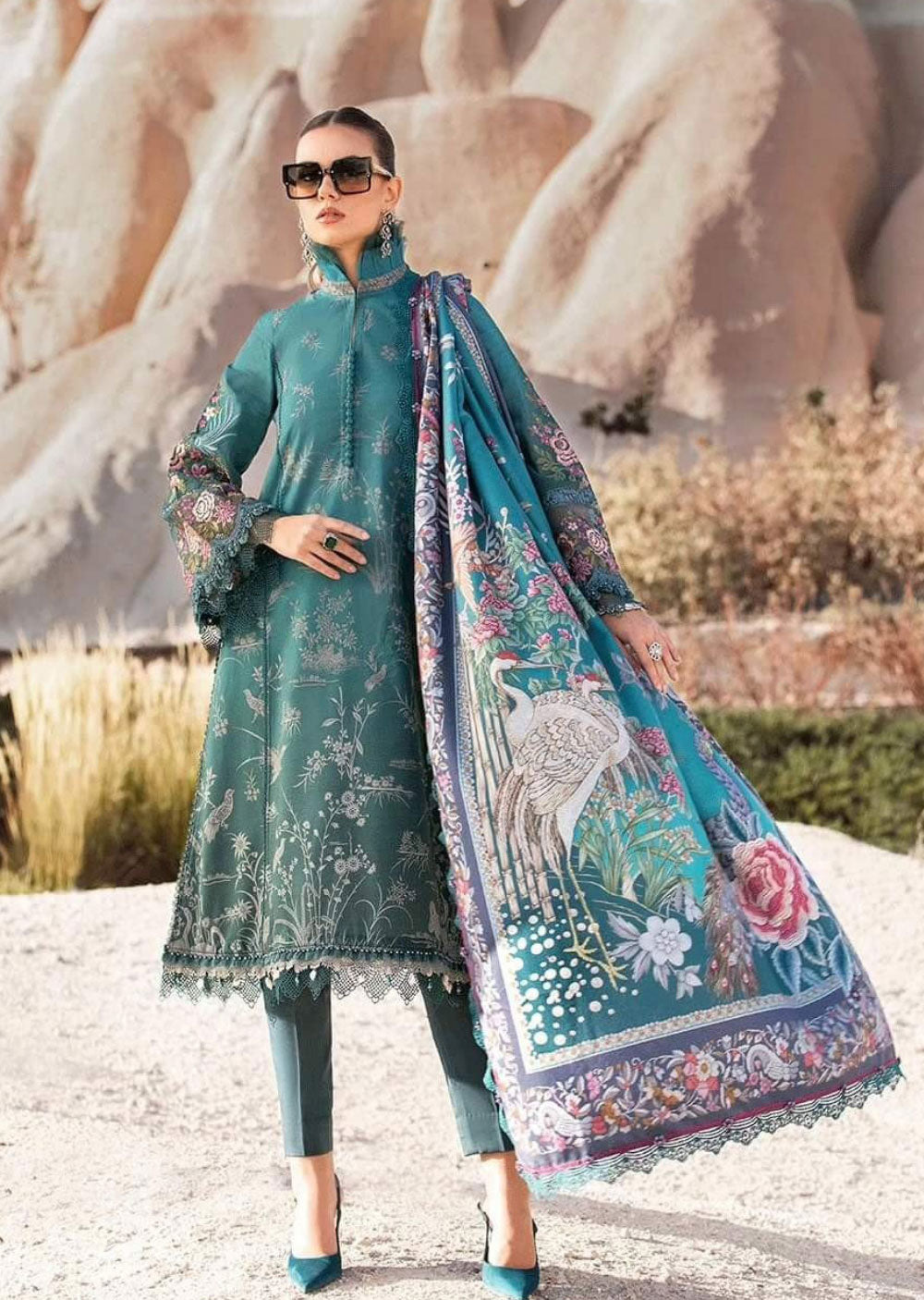 MPT-07-B - Unstitched - M.Prints Winter Collection 2023 - Memsaab Online