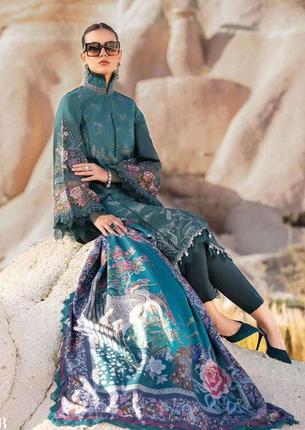 MPT-07-B - Unstitched - M.Prints Winter Collection 2023 - Memsaab Online