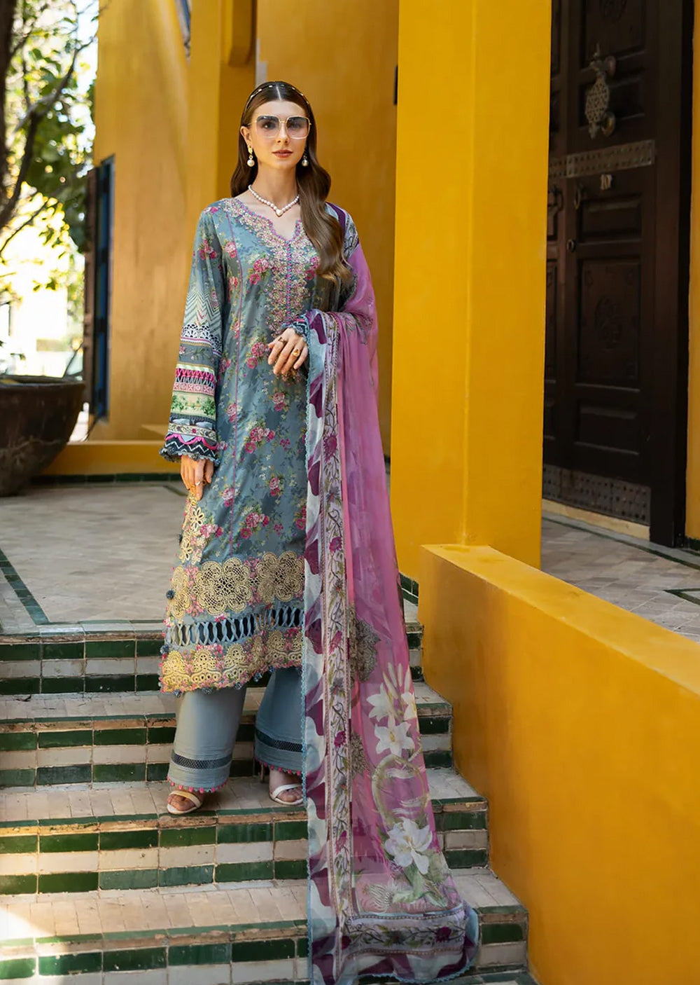 ELFH-07-B - Elaf Signature Embroidered Lawn Collection 2025 - Memsaab Online