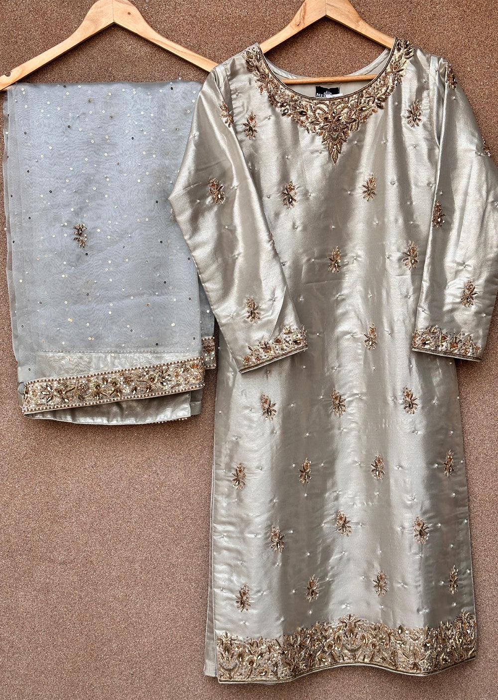 SRB1319 - Grey - Readymade - Sehrish.B Designer - Memsaab Online