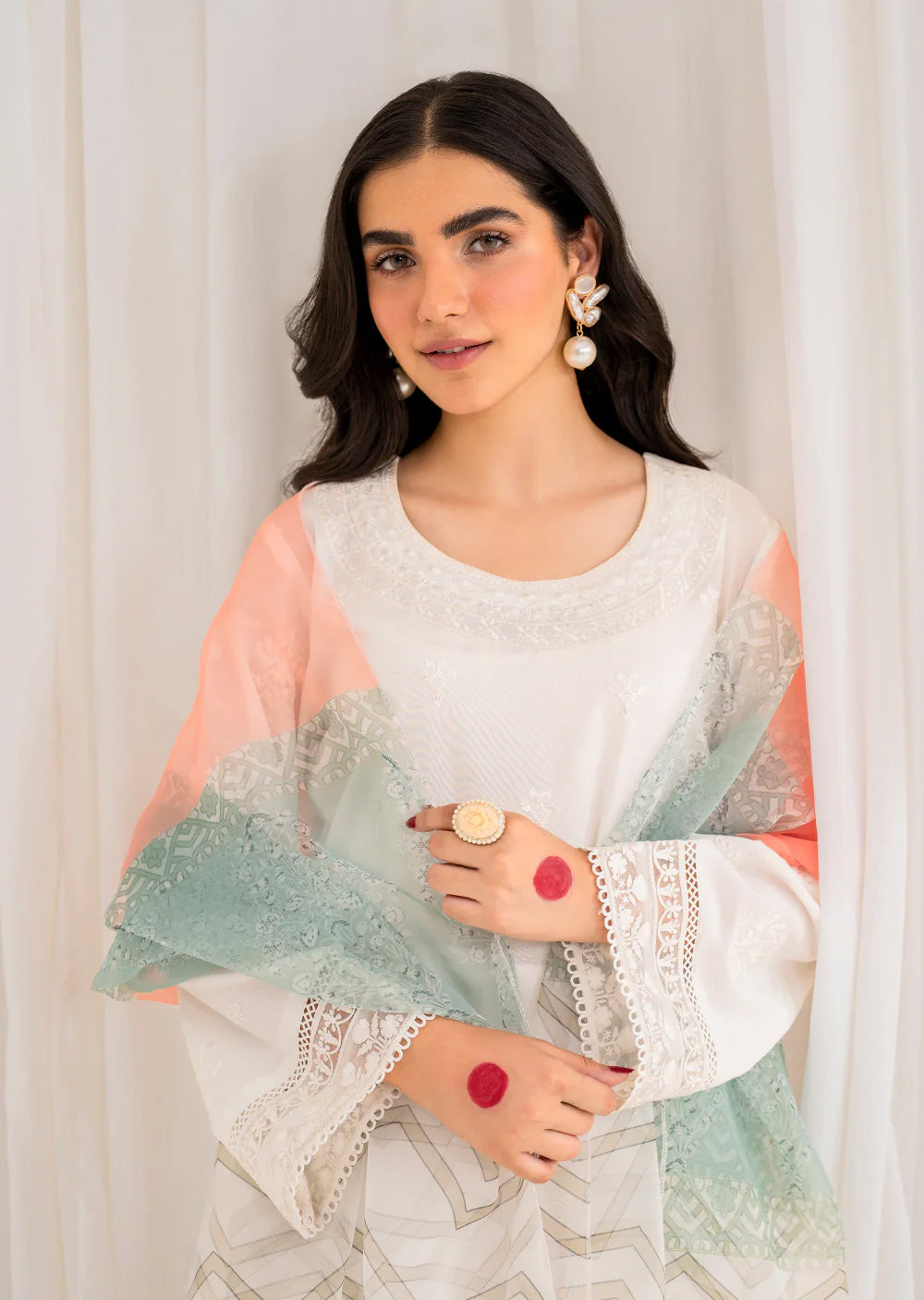 Blissful Blush - Readymade 3 Piece Cotton Suit - Memsaab Online