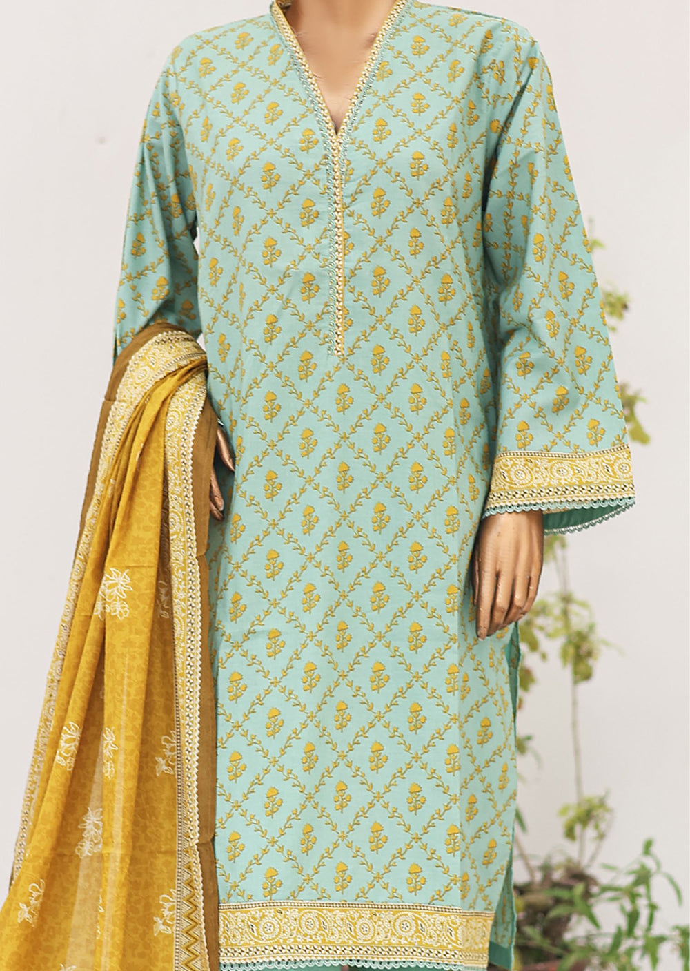 BNS-107 Bin Saeed Printed Cotton Lawn Suits 2024 - Memsaab Online