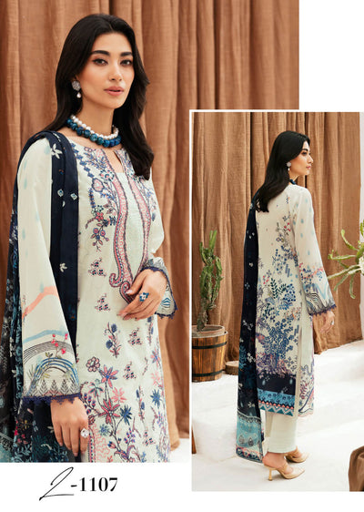 Z-1107 - Unstitched - Ramsha Mashaal Luxury Lawn Vol 11 2024 - Memsaab Online