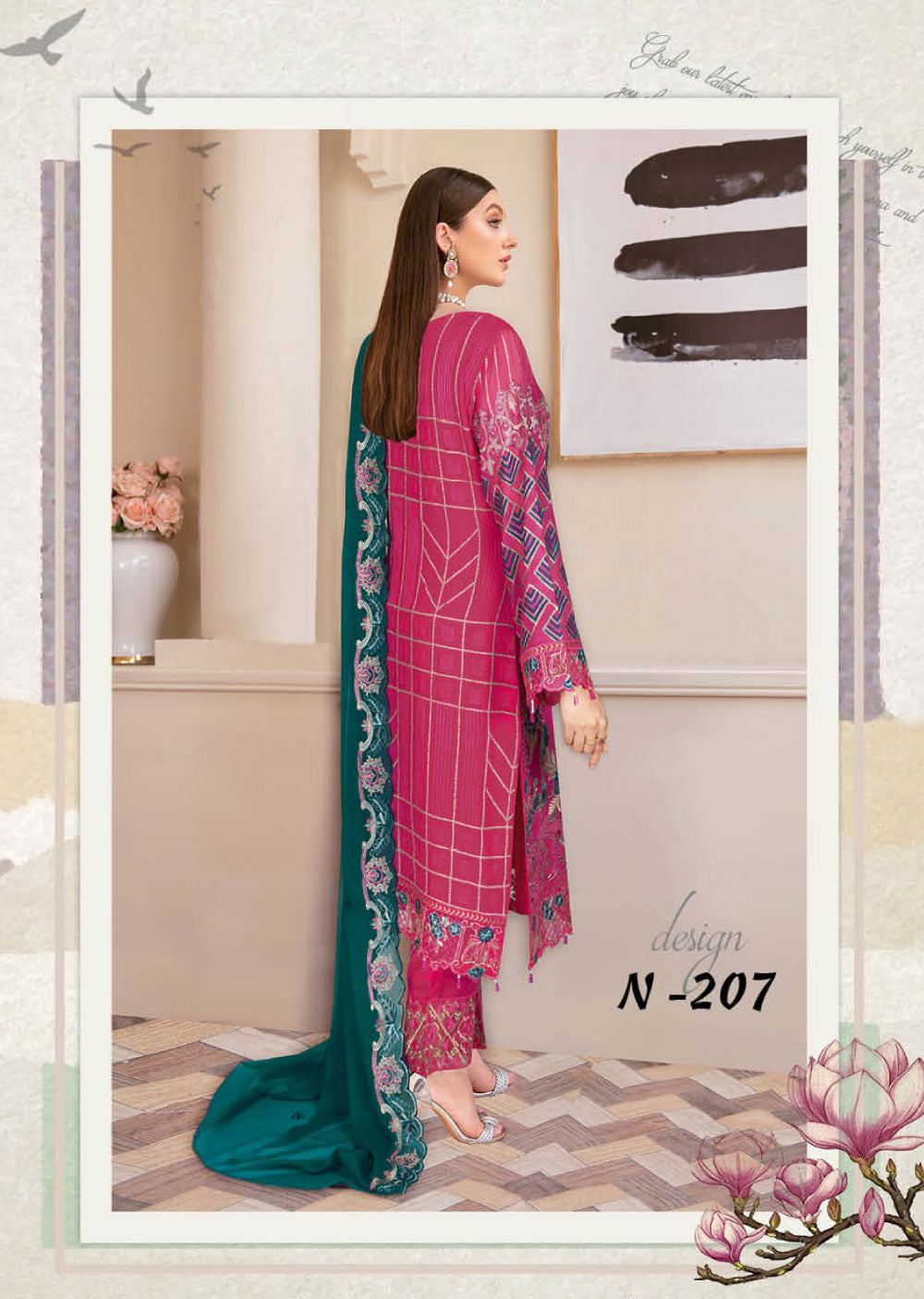 N-207-R - Readymade - Nayab Weightless Chiffon Collection Vol 2 - Memsaab Online