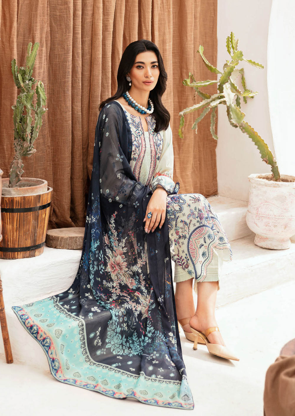 Z-1107 - Unstitched - Ramsha Mashaal Luxury Lawn Vol 11 2024 - Memsaab Online