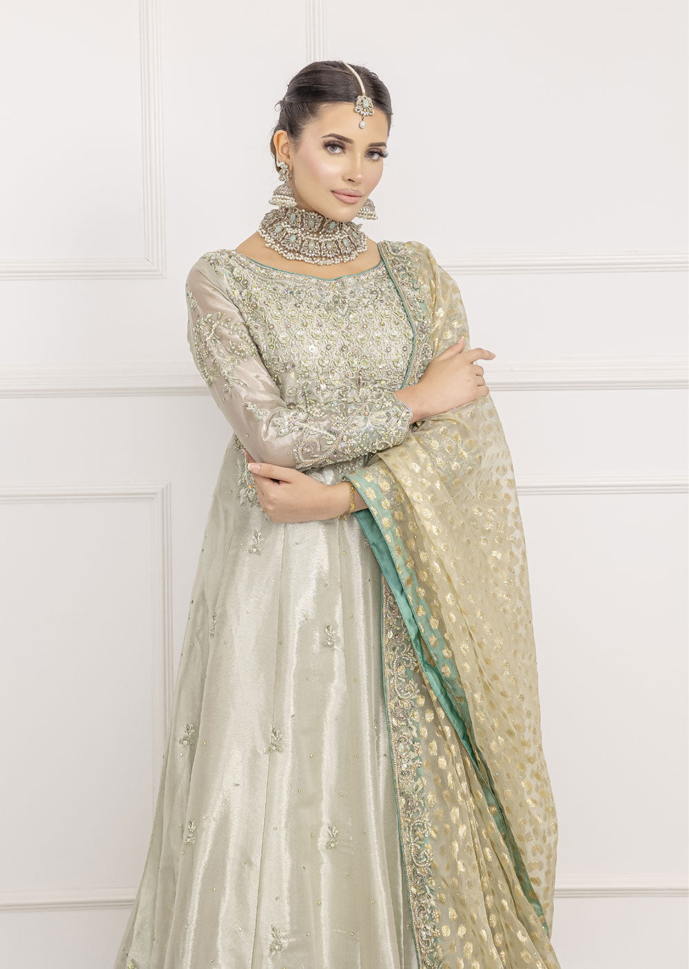 SRB1207 - Qudsia - Mint Sehrish.B Designer - Memsaab Online