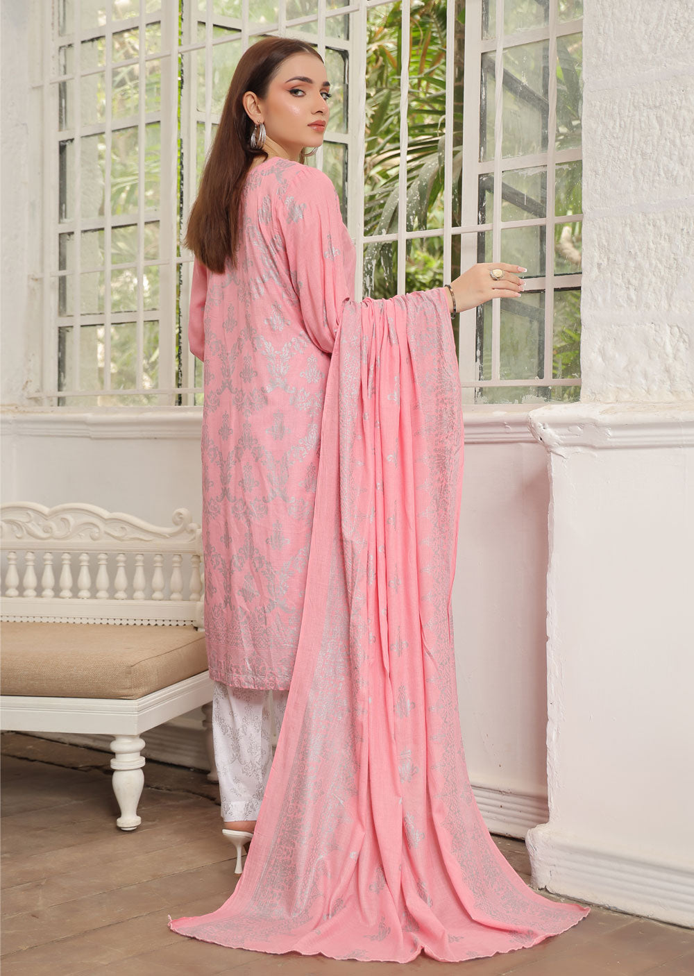 AMT4802 - Pink Readymade Lawn Suit - Memsaab Online