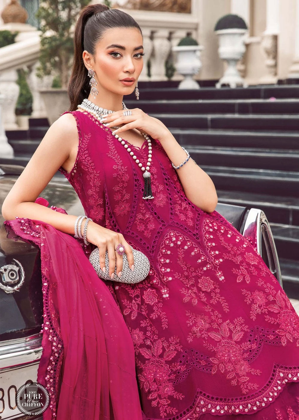 MPC-23-107 - Unstitched - Maria B Chiffon Collection 2023 - Memsaab Online