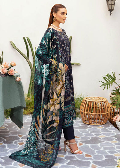 L-1207-R - Readymade - Ramsha Mashaal Luxury Lawn Vol 12 2024 - Memsaab Online