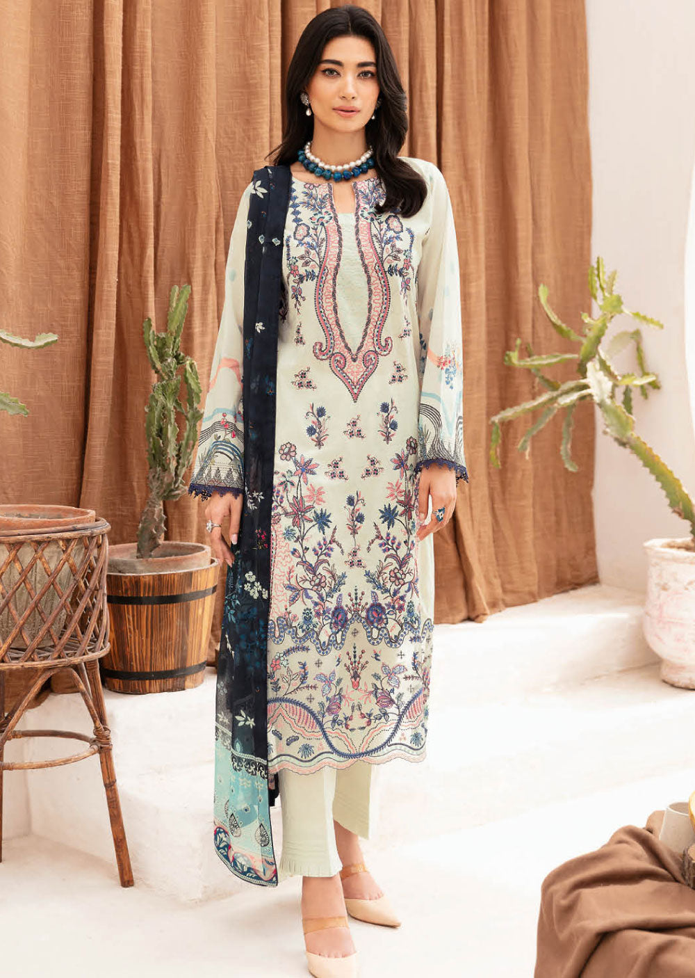 Z-1107-R - Readymade - Ramsha Mashaal Luxury Lawn Vol 11 - Memsaab Online