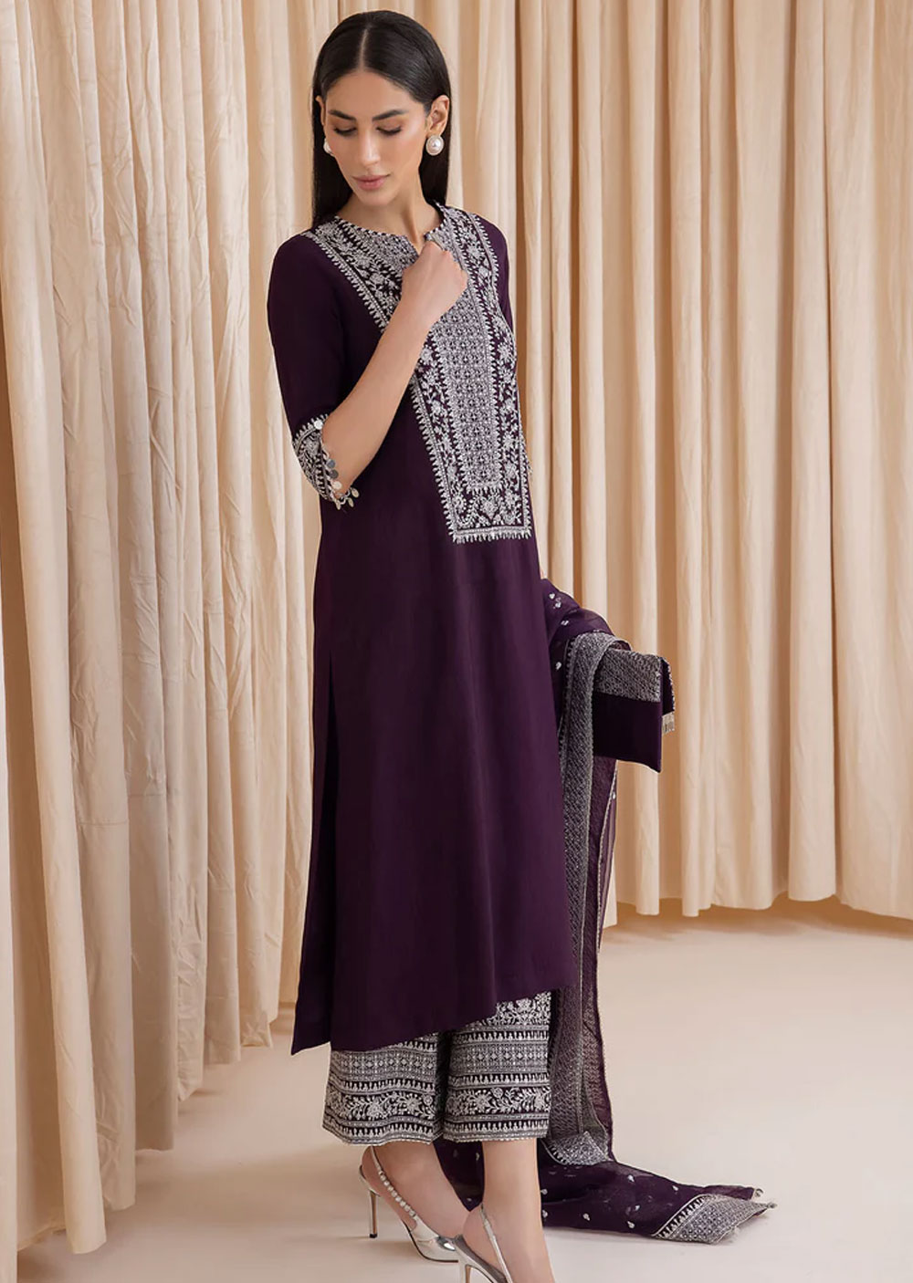 UR-7007 - Readymade - Embroidered Suit by Jazmin 2024 - Memsaab Online