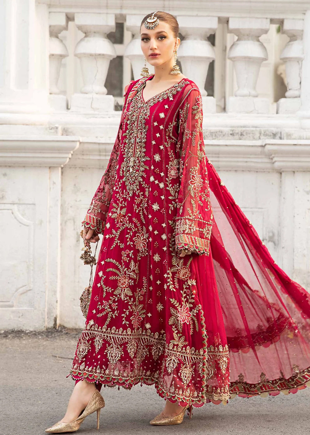 MPC-24-107 - Unstitched - Maria B Embroidered Chiffon 2024 - Memsaab Online