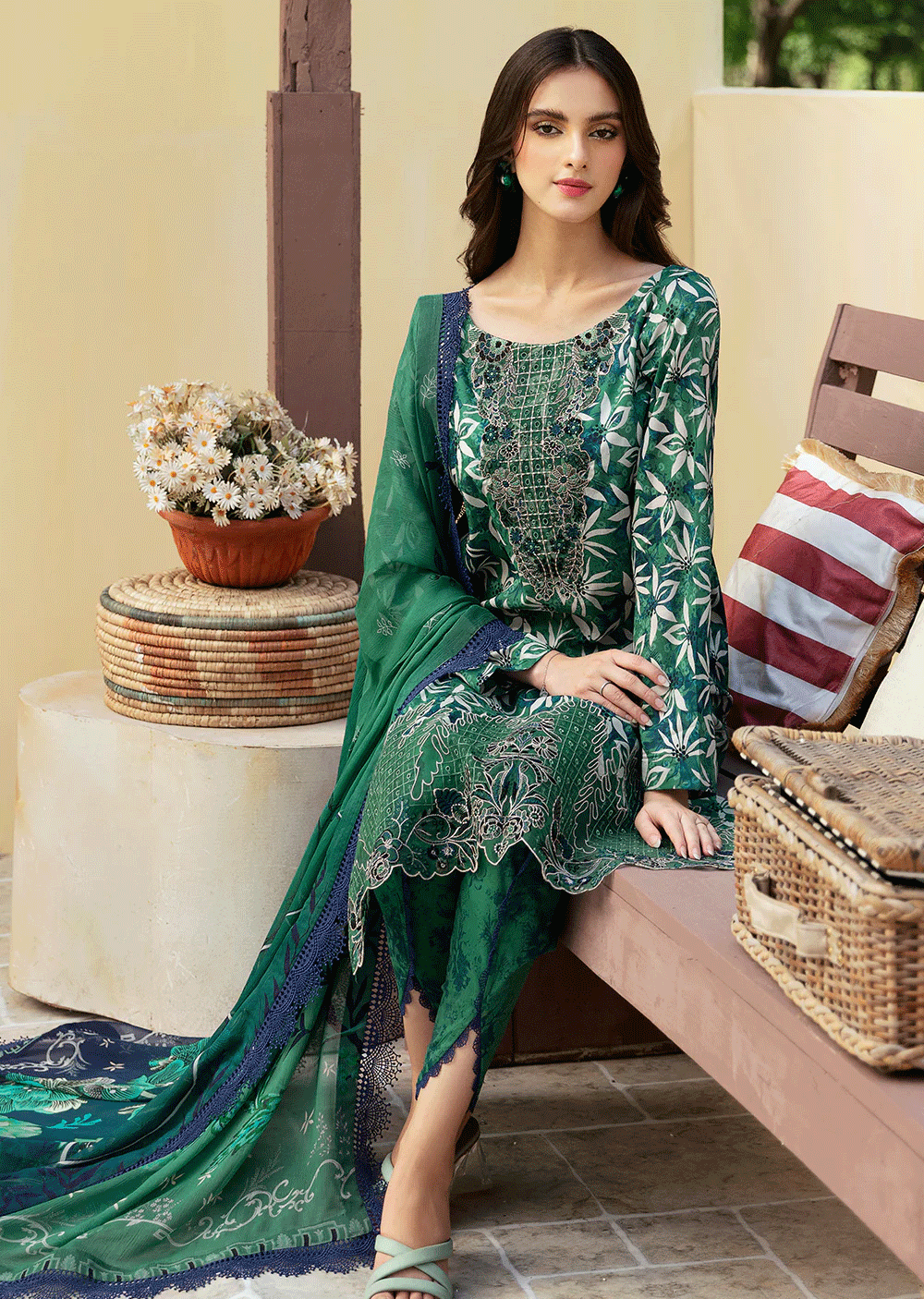 N-507 - Unstitched - Ramsha Rangrez Lawn Collection Vol 5 2024 - Memsaab Online